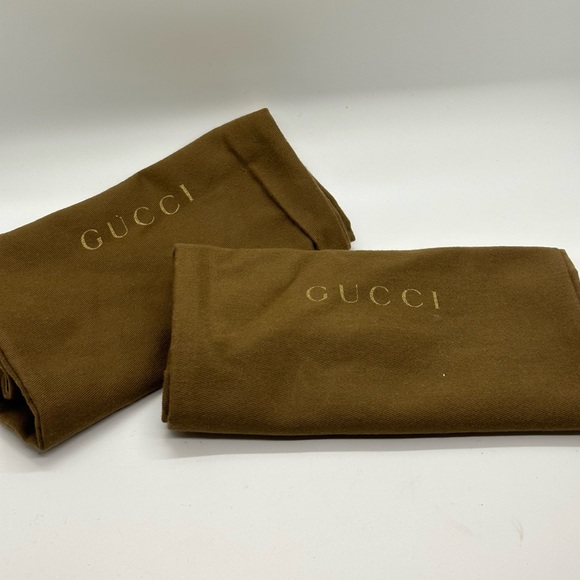 Gucci Women's Brown Suede Gold Lines Slip On Heel with Knot 7.5B 186645 - Picture 8 of 9